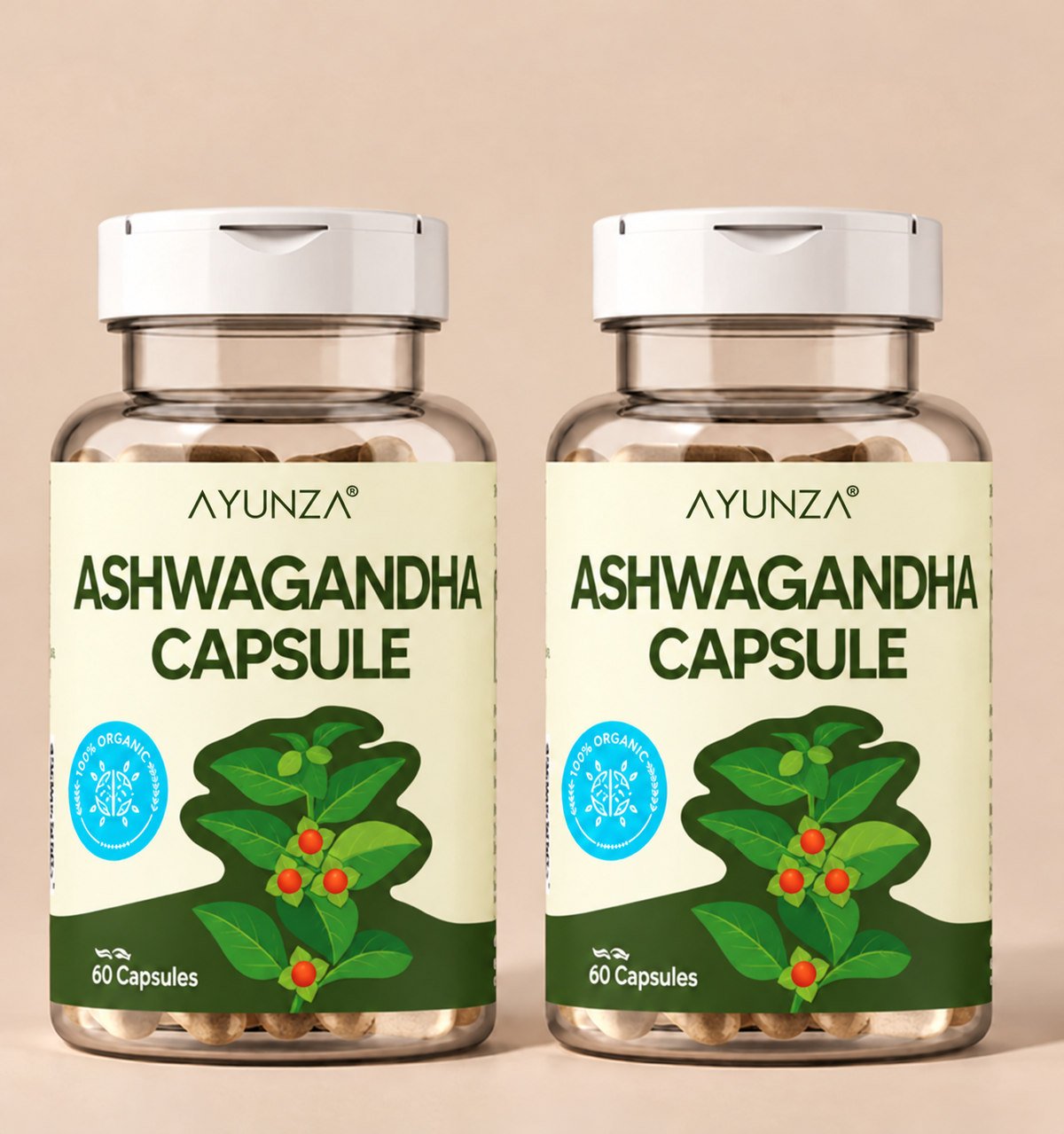 AYUNZA Ashwagandha Capsules | 500mg Pack of 2