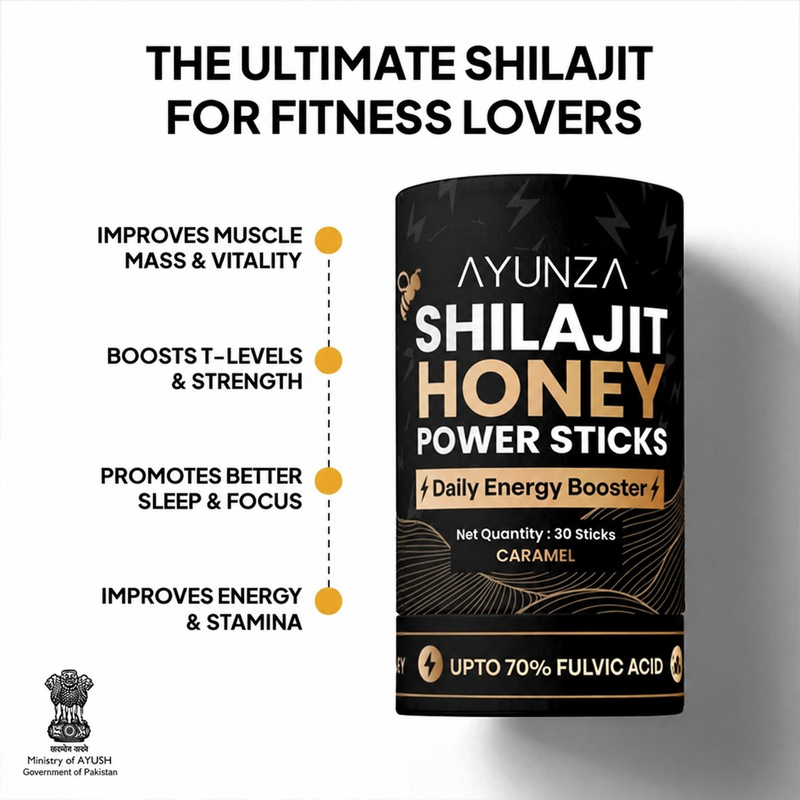 AYUNZA Shilajit Honey Sticks (Cinnamon and Caramel)