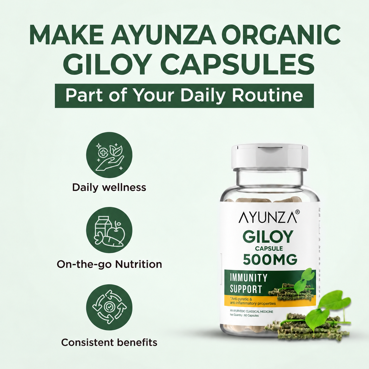 AYUNZA Giloy Capsules | 500mg