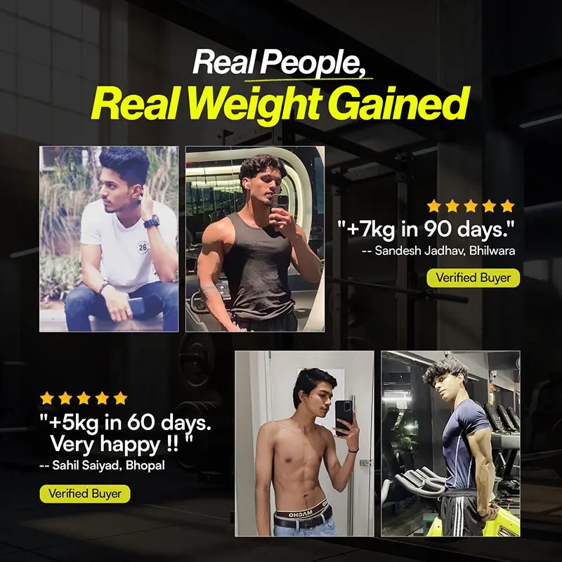 AYUNZA i-Gain+ Tablets & Weight Gain Powder | With Free T-Shirt